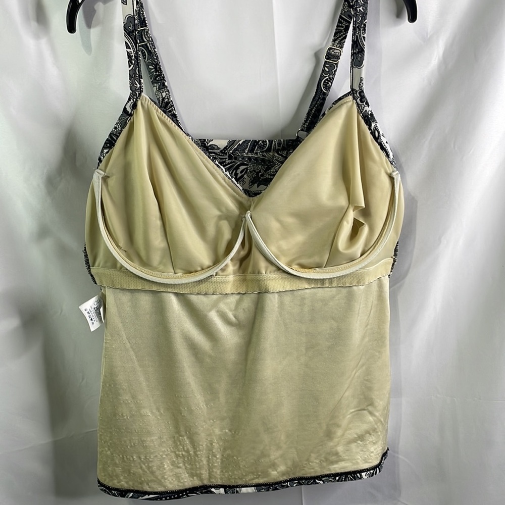 Lands’ End black gray white underwire tankini top - Picture 5 of 7